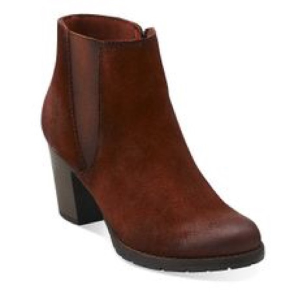 Clark’s Rust Suede Bootie